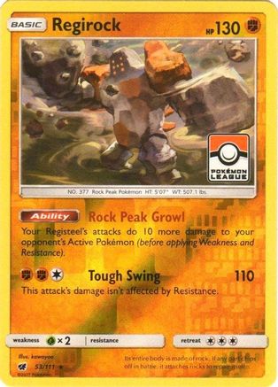 Image of Regirock 053/111  - Reverse Holofoil League & Championship Cards - Promo