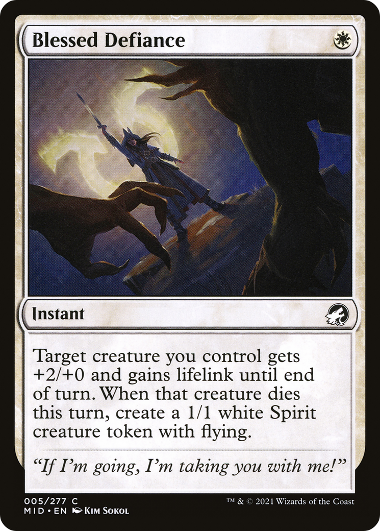 Image of Blessed Defiance (MID-005) - Innistrad: Midnight Hunt Foil