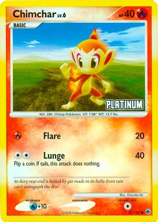 Image of Chimchar 056/100  - Reverse Holofoil Burger King Promos - Promo