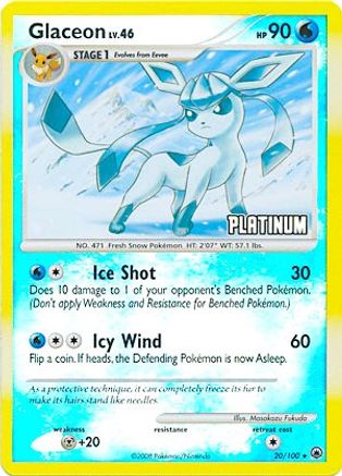 Image of Glaceon 020/100  - Reverse Holofoil Burger King Promos - Promo