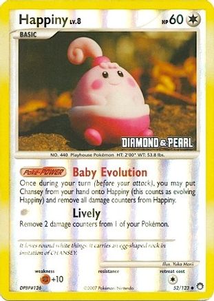Image of Happiny 052/124  - Reverse Holofoil Burger King Promos - Promo