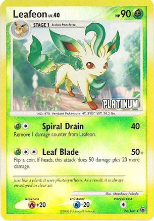Image of Leafeon 024/100  - Reverse Holofoil Burger King Promos - Promo