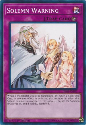 Image of Solemn Warning (SR05-EN037) - Structure Deck: Wave of Light 1st Edition