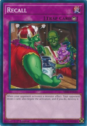 Image of Recall (SR05-EN040) - Structure Deck: Wave of Light 1st Edition