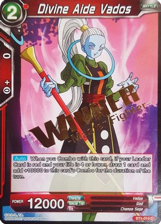 Image of Divine Aide Vados (Winner Stamped) (BT1-010) - Tournament Promotion Cards