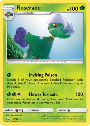 Image of Roserade 005/156  - Reverse Holofoil SM  Ultra Prism - Rare