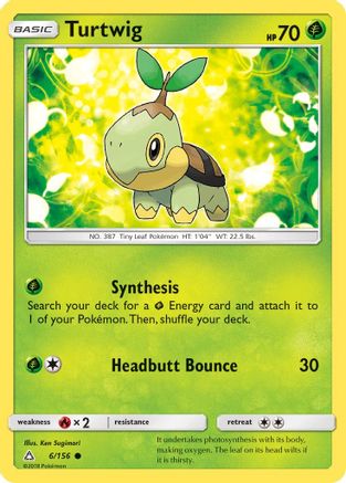 Image of Turtwig (6) 006/156  SM  Ultra Prism - Common