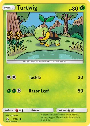 Image of Turtwig (7) 007/156  - Reverse Holofoil SM  Ultra Prism - Common