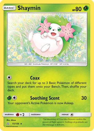 Image of Shaymin (15) 015/156  - Holofoil SM  Ultra Prism - Holo Rare