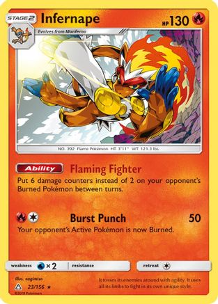 Image of Infernape 023/156  - Reverse Holofoil SM  Ultra Prism - Holo Rare