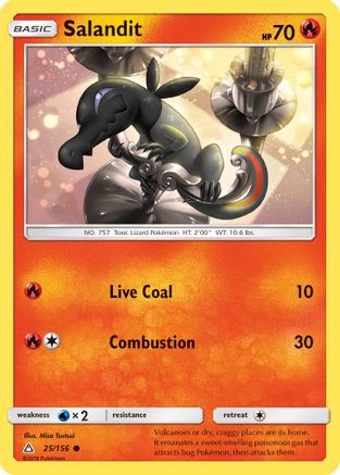 Image of Salandit 025  - Reverse Holofoil SM  Ultra Prism - Common