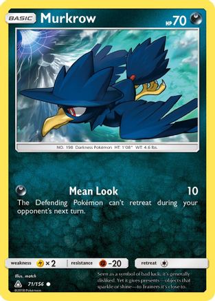 Image of Murkrow 071  - Reverse Holofoil SM  Ultra Prism - Common