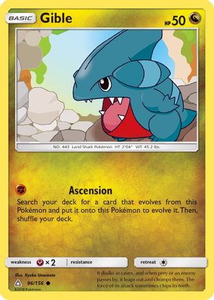Image of Gible (96) 096/156  - Reverse Holofoil SM  Ultra Prism - Common