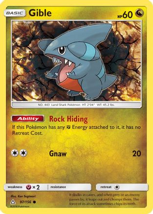 Image of Gible (97) 097/156  - Reverse Holofoil SM  Ultra Prism - Common