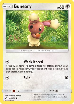 Image of Buneary 106/156  - Reverse Holofoil SM  Ultra Prism - Common