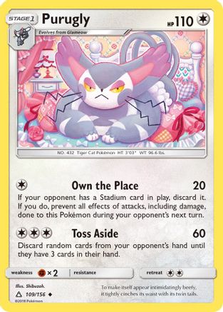 Image of Purugly 109/156  SM  Ultra Prism - Uncommon