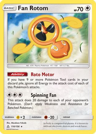 Image of Fan Rotom 110/156  SM  Ultra Prism - Rare