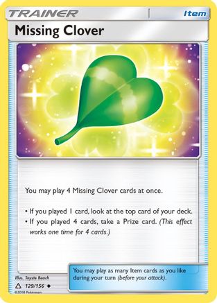 Image of Missing Clover 129/156  SM  Ultra Prism - Uncommon
