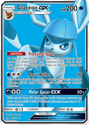 Image of Glaceon GX (Full Art) 141  - Holofoil SM  Ultra Prism - Ultra Rare