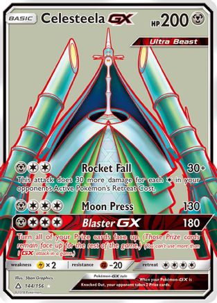 Image of Celesteela GX (Full Art) 144/156  - Holofoil SM  Ultra Prism - Ultra Rare