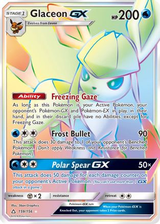 Image of Glaceon GX (Secret Rare) 159  - Holofoil SM  Ultra Prism - Secret Rare
