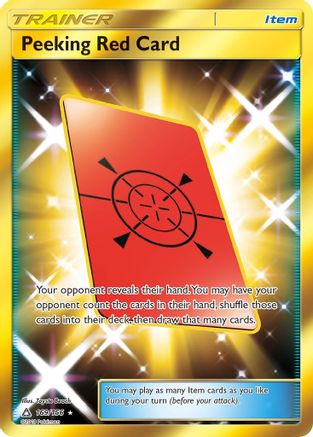 Image of Peeking Red Card (Secret Rare) 169  - Holofoil SM  Ultra Prism - Secret Rare
