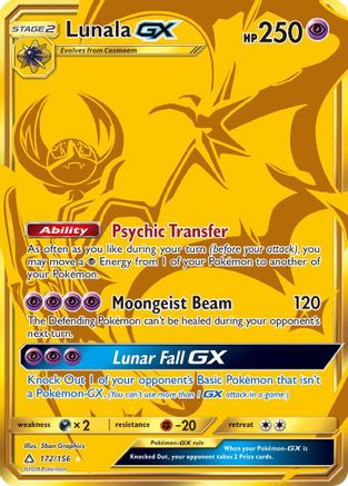 Image of Lunala GX (Secret Rare) 172  - Holofoil SM  Ultra Prism - Secret Rare