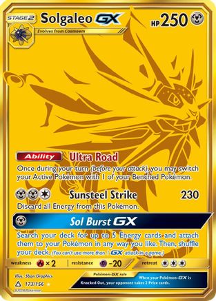 Image of Solgaleo GX (Secret Rare) 173  - Holofoil SM  Ultra Prism - Secret Rare