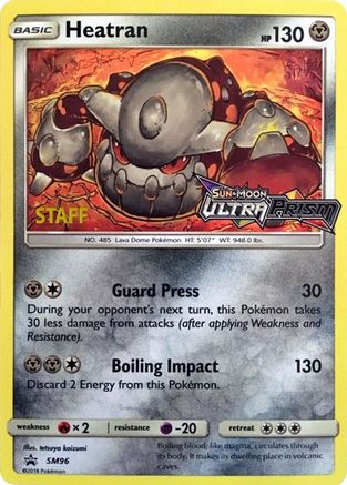 Image of Heatran (Prerelease) [Staff] SM96  - Holofoil SM Promos - Promo