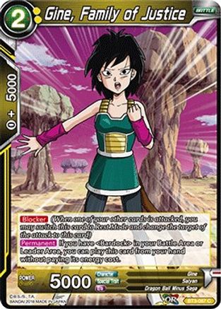 Image of Gine, Family of Justice (BT3-087) - Cross Worlds Foil