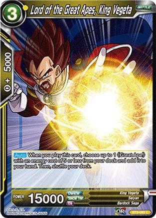 Image of Lord of the Great Apes, King Vegeta (BT3-093) - Cross Worlds Foil