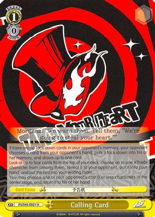 Image of Calling Card (Yellow) (P5/S45-E021 U) - Persona 5
