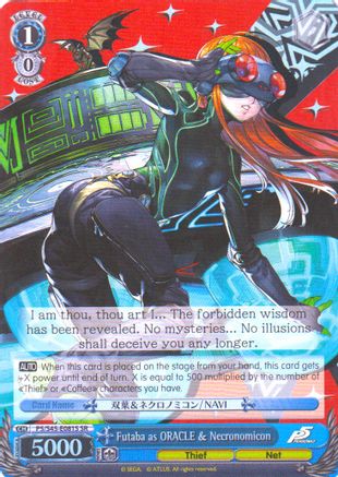 Image of Futaba as ORACLE & Necronomicon (SR) (P5/S45-E081S SR) - Persona 5