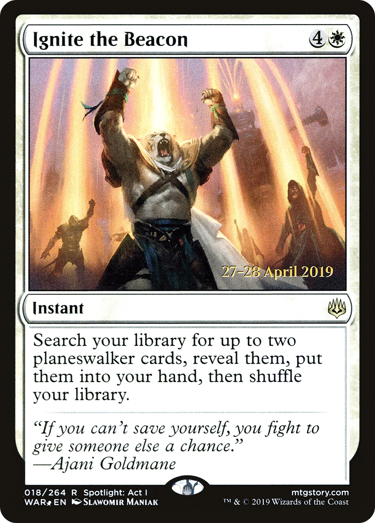 Image of Ignite the Beacon (PRE-018) - War of the Spark Promos Foil