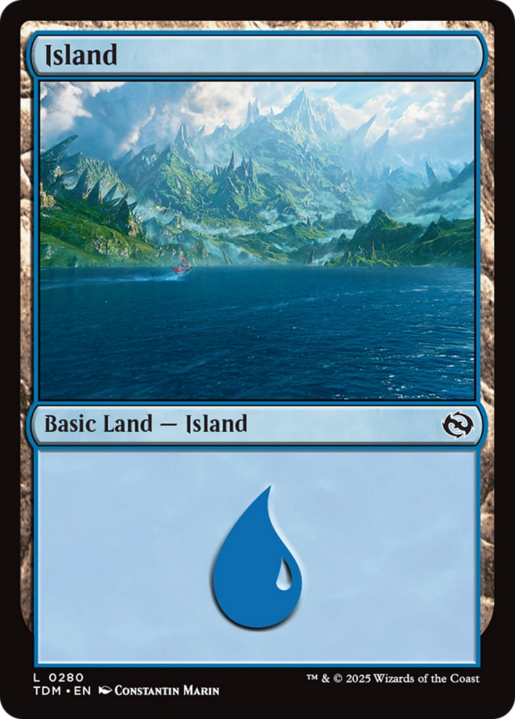 Image of Island (0280) (TDM-280) - Tarkir: Dragonstorm Foil