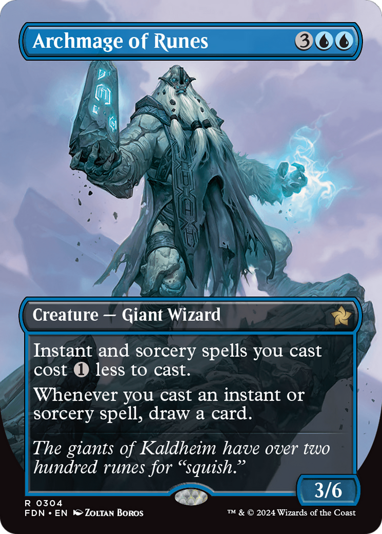 Image of Archmage of Runes (Borderless) (FDN-304) - Foundations (Borderless) Foil