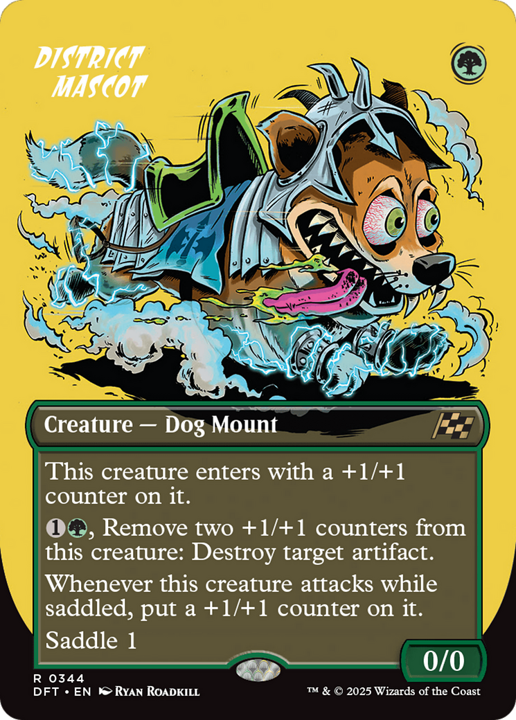 Image of District Mascot (Borderless) (DFT-344) - Aetherdrift (Borderless) Foil