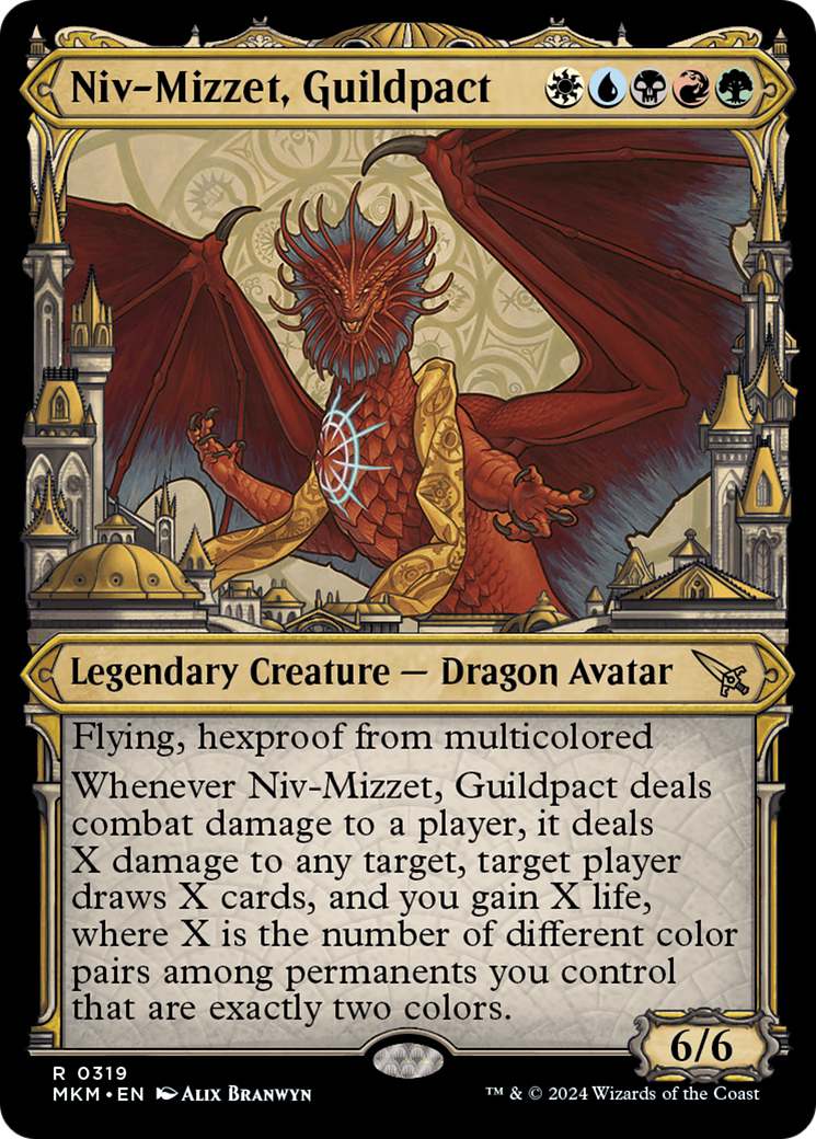 Image of Niv-Mizzet, Guildpact (Showcase) (319) (MKM-319) - Murders at Karlov Manor: (Showcase) Foil