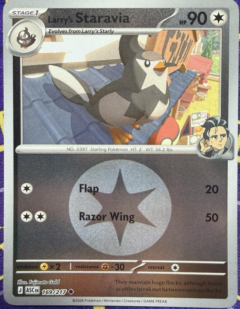 Image of Larry's Staravia (Energy Symbol Pattern) 169  - Reverse Holofoil ME Ascended Heroes - Uncommon