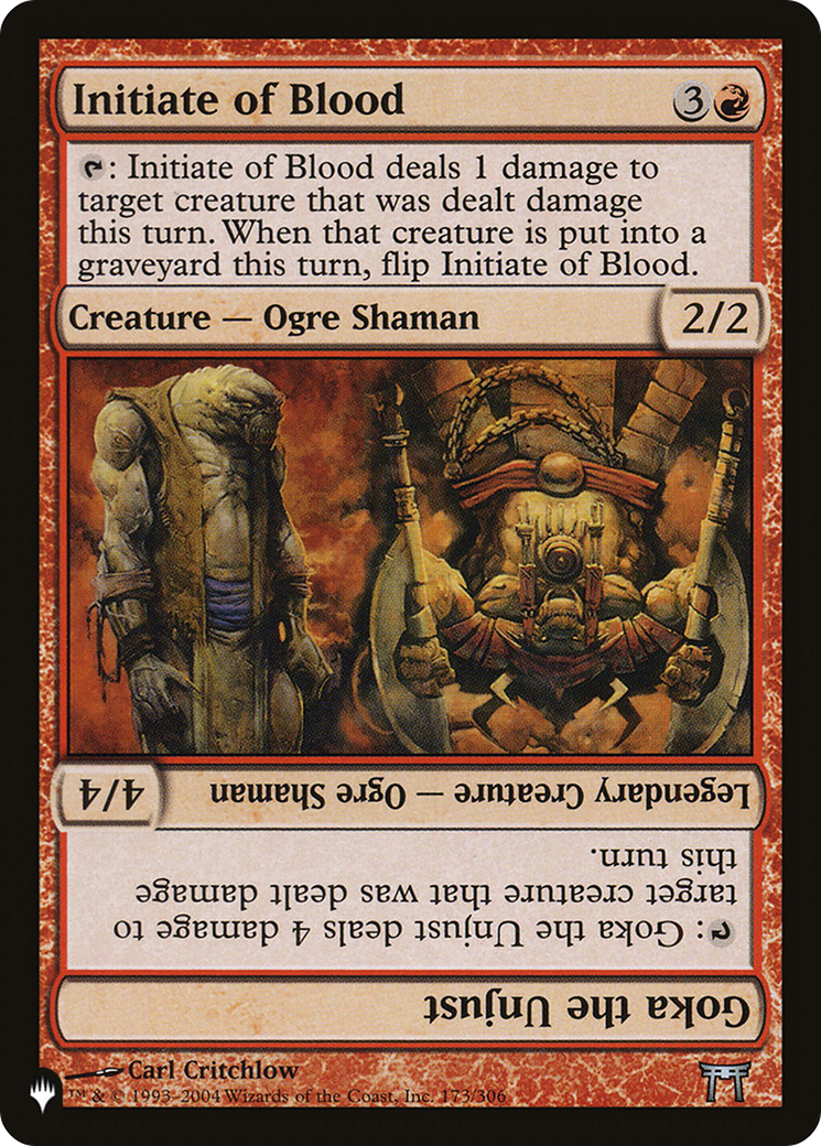 Image of Initiate of Blood // Goka the Unjust (LIST-CHK-173) - The List