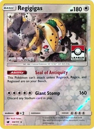 Image of Regigigas (League Challenge) [2nd Place] 084/111  - Reverse Holofoil League & Championship Cards - Promo