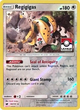 Image of Regigigas 084/111  - Reverse Holofoil League & Championship Cards - Promo