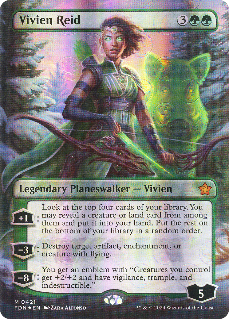 Image of Vivien Reid (Borderless) (Mana Foil) (FDN-421) - Foundations (Borderless) Foil
