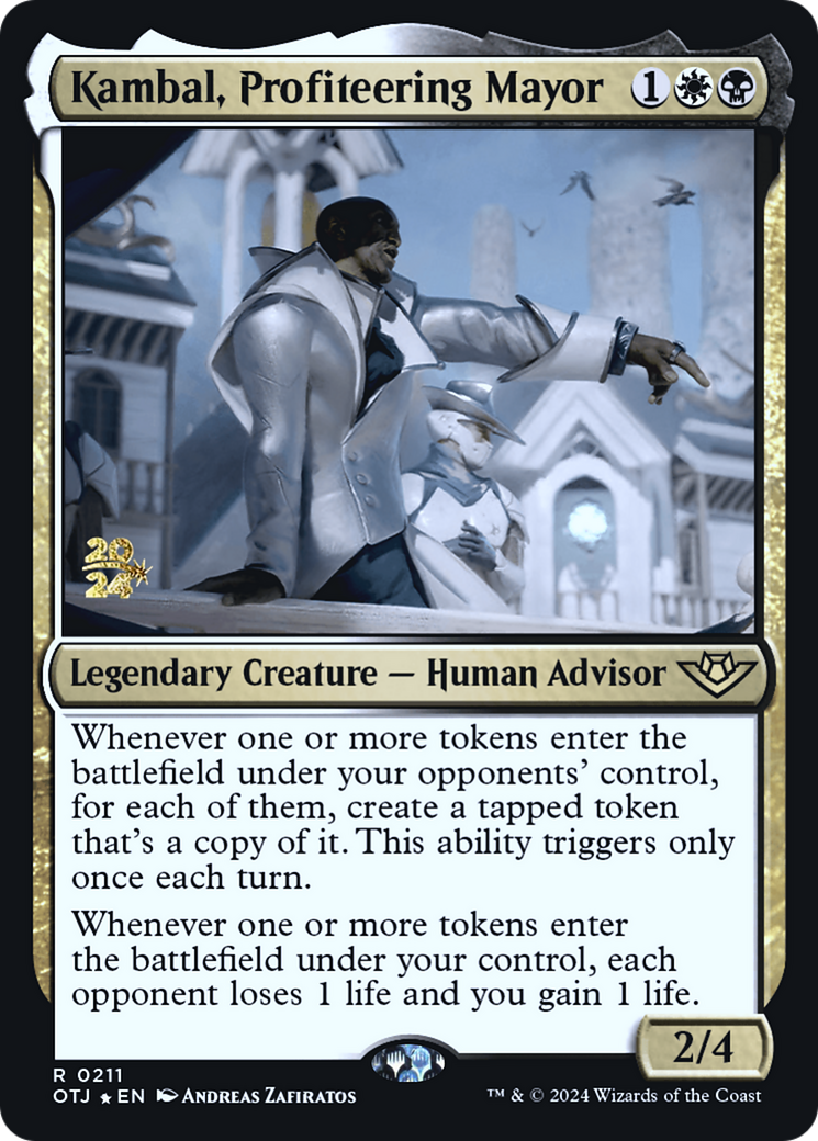 Image of Kambal, Profiteering Mayor (PRE-211) - Outlaws of Thunder Junction Promos Foil