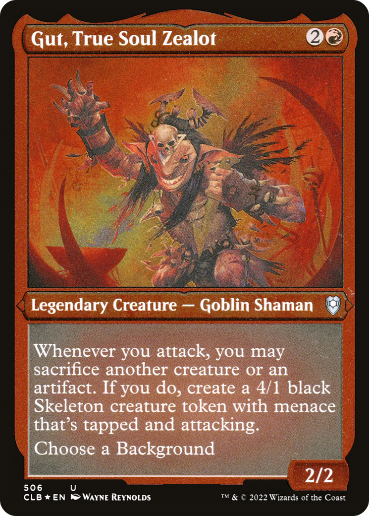Image of Gut, True Soul Zealot (CLB-506) - Commander Legends: Battle for Baldur's Gate Etched Foil