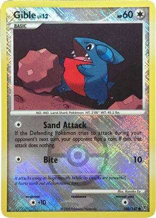 Image of Gible 106/147  - Reverse Holofoil League & Championship Cards - Promo