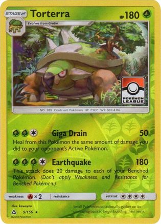 Image of Torterra 009/156  - Reverse Holofoil League & Championship Cards - Promo