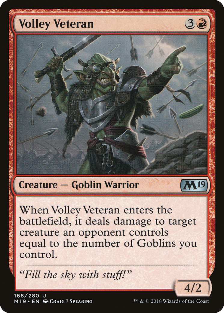 Image of Volley Veteran (M19-168) - Core Set 2019 Foil