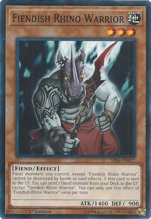 Image of Fiendish Rhino Warrior (SR06-EN017) - Structure Deck: Lair of Darkness 1st Edition