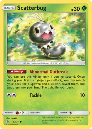 Image of Scatterbug (5) 005/131  - Reverse Holofoil SM  Forbidden Light - Common